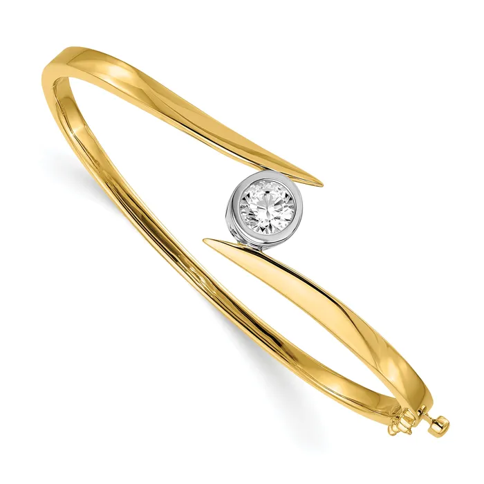 Bracelets 14k TwoTone 1 Ct Lab Grown Diamond VSSI G Bangle Bracelet Goldia Bracelets 14k TwoTone 1 Ct Lab Grown Diamond VSSI G Bangle Bracelet Goldia