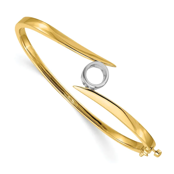 Bracelets 14k TwoTone 1 Ct Lab Grown Diamond VSSI G Bangle Bracelet Goldia