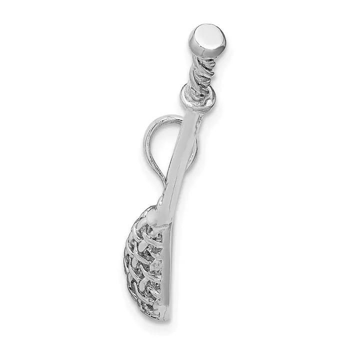 Charm Necklaces 14k White Gold 3D Lacrosse Stick Charm Goldia