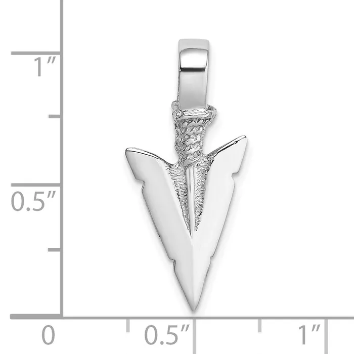 Charm Necklaces Goldia 14k White Gold 3D Arrowhead Charm