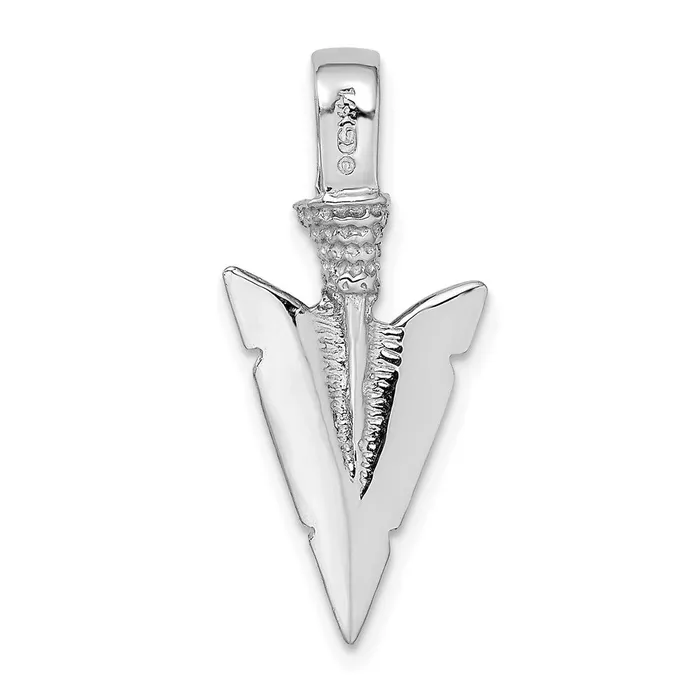 Charm Necklaces Goldia 14k White Gold 3D Arrowhead Charm