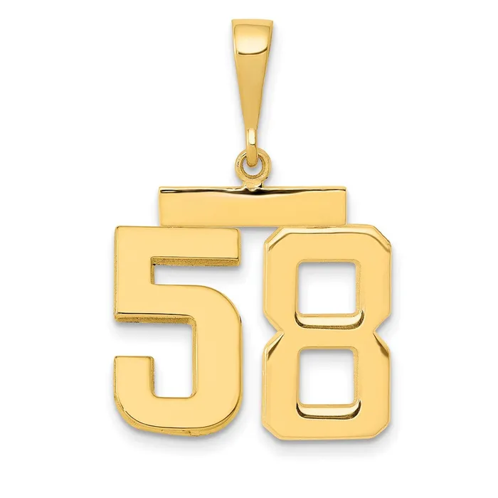Charm Necklaces Goldia 14k Yellow Gold Medium Polished Number 58 Charm