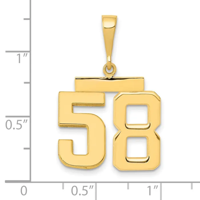 Charm Necklaces Goldia 14k Yellow Gold Medium Polished Number 58 Charm