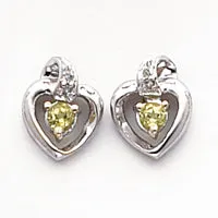 Earrings 14k WG Dia and PE Earrings goldiaca