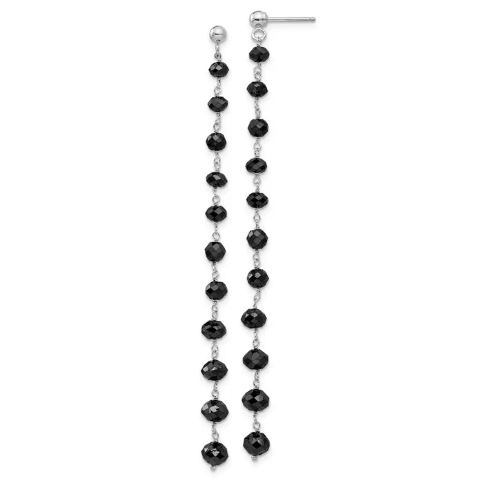 Earrings 14k White Gold Black Diamond Briolette Earring goldiaca