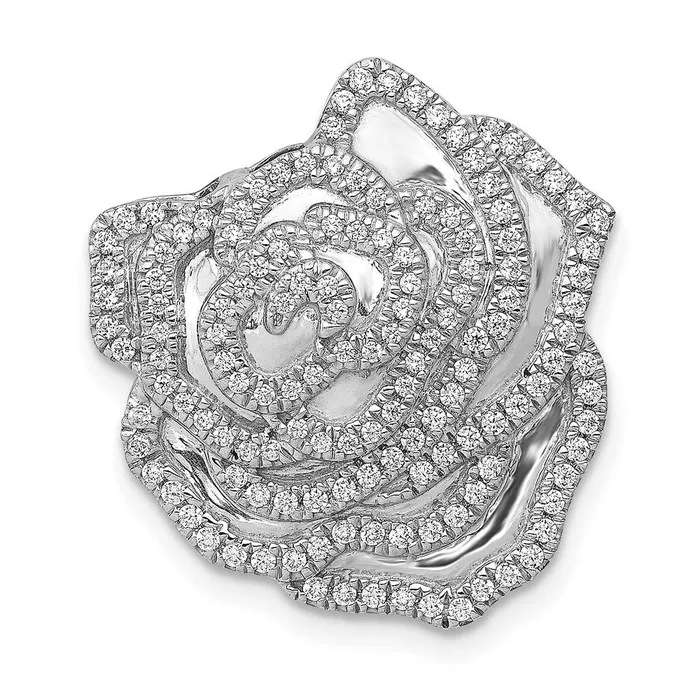 Earrings Goldia 14k White Gold 12ct Real Diamond Fancy Flower Chain Slide Earrings Goldia 14k White Gold 12ct Real Diamond Fancy Flower Chain Slide