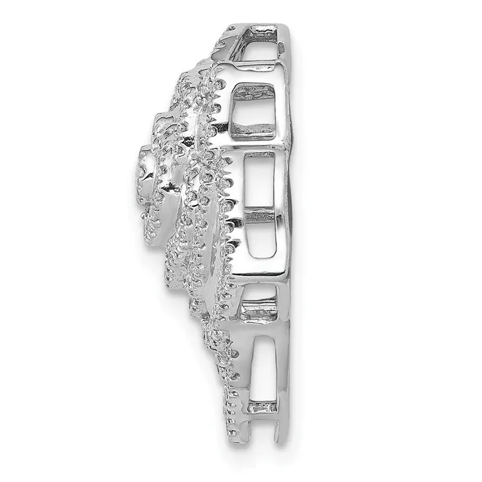 Earrings Goldia 14k White Gold 12ct Real Diamond Fancy Flower Chain Slide