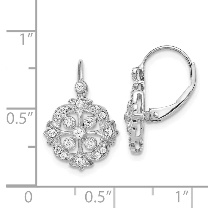 Earrings Goldia Solid 14k White Gold Simulated CZ LeverbacK Earrings Earrings Goldia Solid 14k White Gold Simulated CZ LeverbacK Earrings