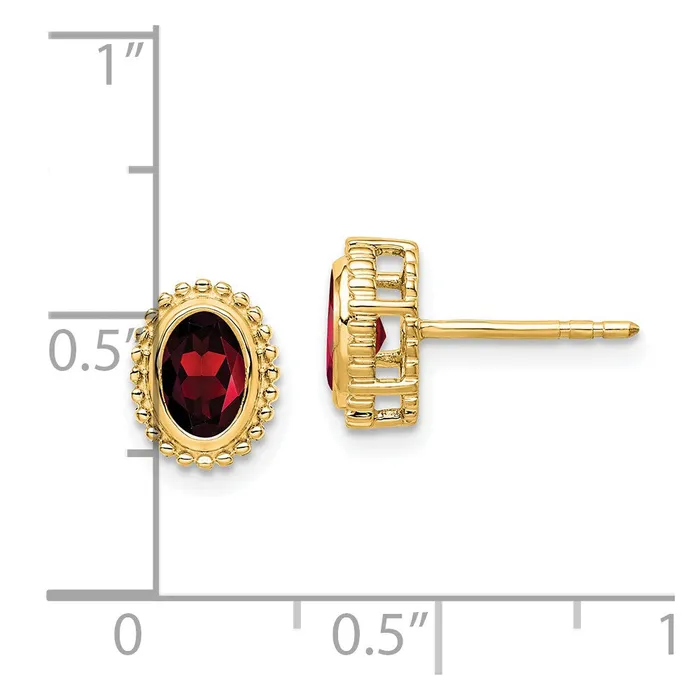 Earrings Goldia Solid 14k Yellow Gold Oval Simulated Garnet Post Earrings Earrings Goldia Solid 14k Yellow Gold Oval Simulated Garnet Post Earrings