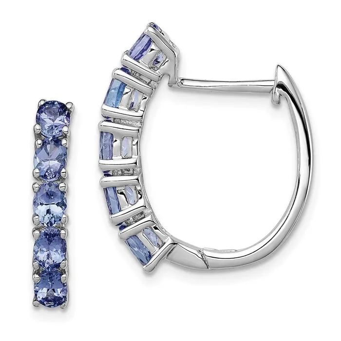 Earrings Goldia Sterling Silver Rhodiumplated Oval Tanzanite Hinged Hoop Earrings Earrings Goldia Sterling Silver Rhodiumplated Oval Tanzanite Hinged Hoop Earrings