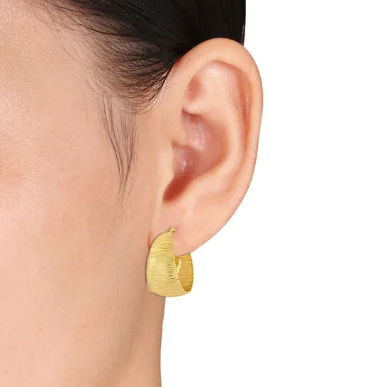 Earrings JMS always Original AMOUR 23mm Textured Hoop Earrings In Yellow Plated Sterling Silver Earrings JMS always Original AMOUR 23mm Textured Hoop Earrings In Yellow Plated Sterling Silver