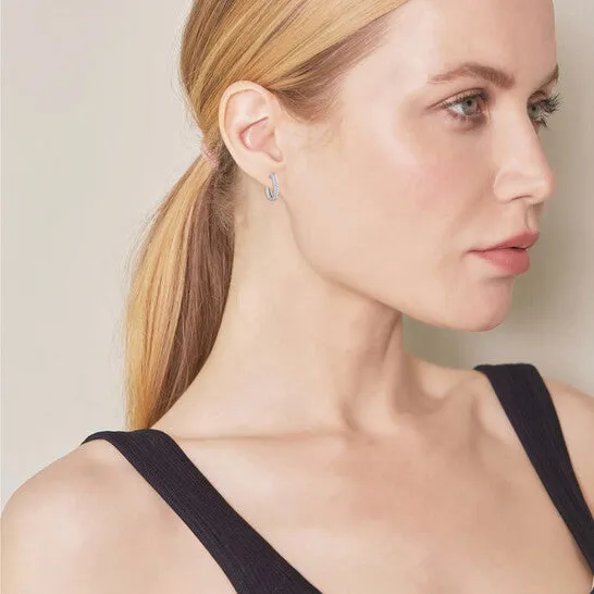 Earrings JMS always Original DiamondMuse 025 Carat Diamond Hoop Earrings in Sterling Silver for Women Earrings JMS always Original DiamondMuse 025 Carat Diamond Hoop Earrings in Sterling Silver for Women