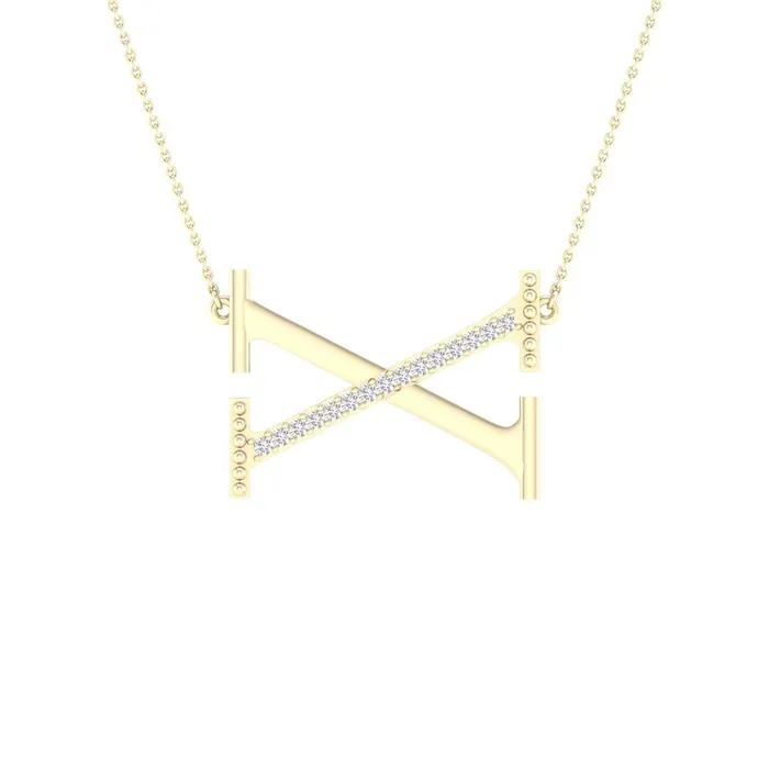 gndatlanta 10k Yellow Gold Round Diamond Initial X Letter Necklace 120 Cttw Necklaces gndatlanta 10k Yellow Gold Round Diamond Initial X Letter Necklace 120 Cttw Necklaces