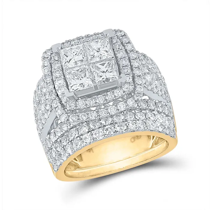 gndatlanta Rings 14k Yellow Gold Princess Diamond Bridal Wedding Ring Set 412 Cttw gndatlanta Rings 14k Yellow Gold Princess Diamond Bridal Wedding Ring Set 412 Cttw