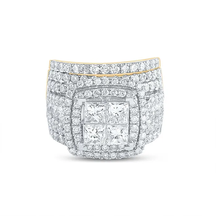 gndatlanta Rings 14k Yellow Gold Princess Diamond Bridal Wedding Ring Set 412 Cttw