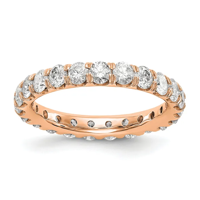 Goldia 14k Rose Gold 3 Ct Lab Grown Diamond VSSI G Shared Prong Eternity Band Ring Rings Goldia 14k Rose Gold 3 Ct Lab Grown Diamond VSSI G Shared Prong Eternity Band Ring Rings