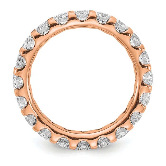 Goldia 14k Rose Gold 3 Ct Lab Grown Diamond VSSI G Shared Prong Eternity Band Ring Rings