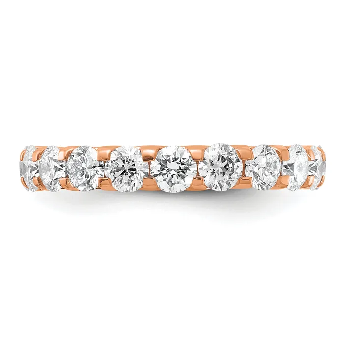 Goldia 14k Rose Gold 3 Ct Lab Grown Diamond VSSI G Shared Prong Eternity Band Ring Rings
