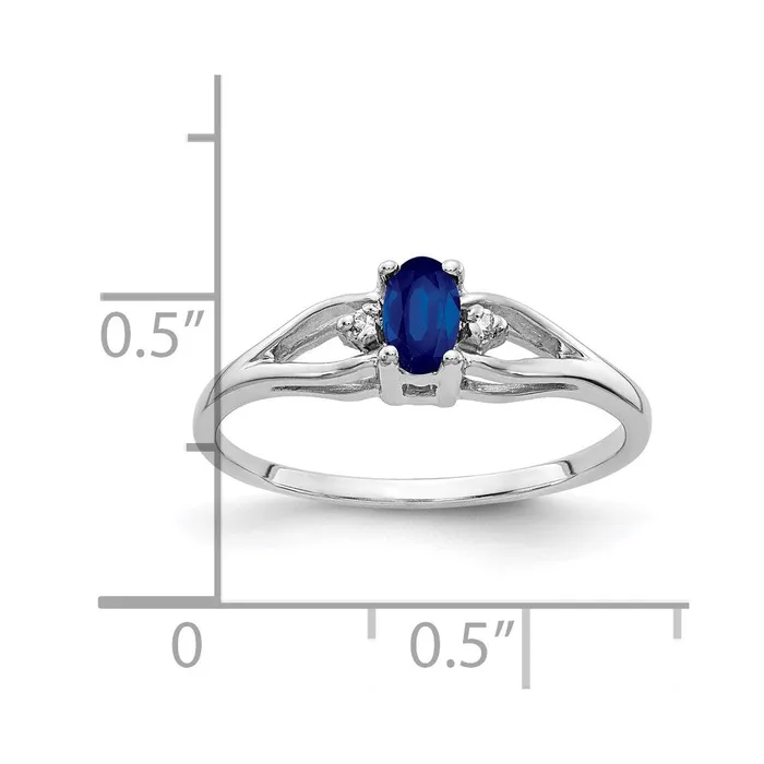 Goldia 14k White Gold 5x3mm Oval Sapphire A Real Diamond ring Rings