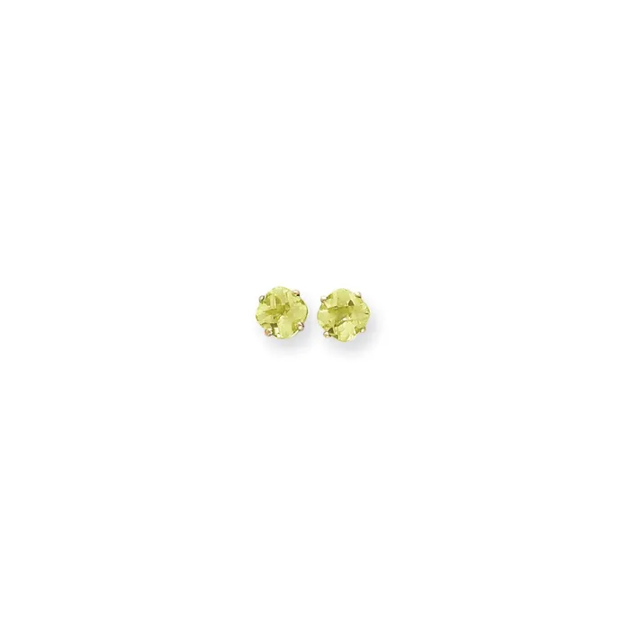 Goldia 14k Yellow Gold 6x6mm Cushion Peridot Checker Earrings Earrings
