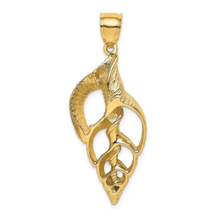Goldia 14k Yellow Gold CutOut Conch Shell Skeleton Charm Charm Necklaces Goldia 14k Yellow Gold CutOut Conch Shell Skeleton Charm Charm Necklaces