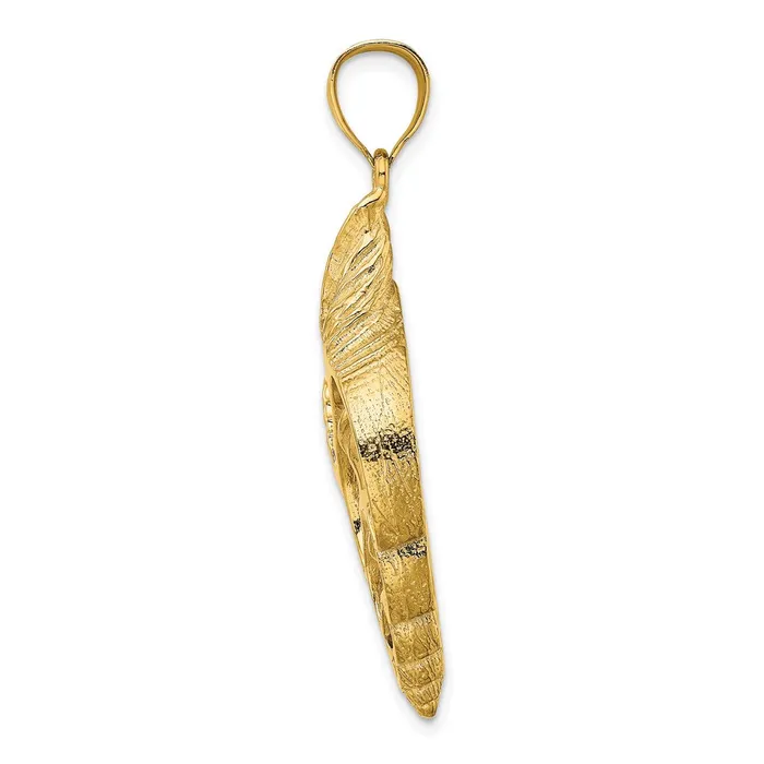 Goldia 14k Yellow Gold CutOut Conch Shell Skeleton Charm Charm Necklaces