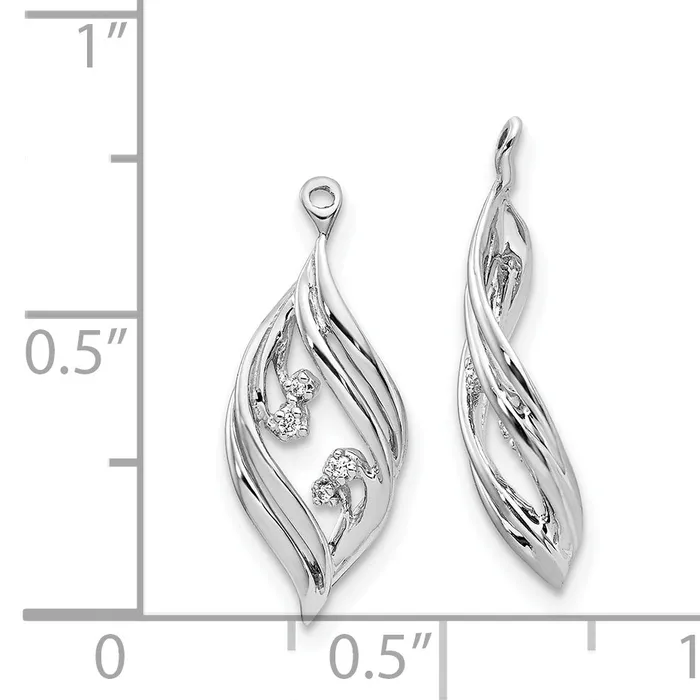 goldiaca 14K White Gold Fancy Twisted Diamond Earring Jackets Earrings