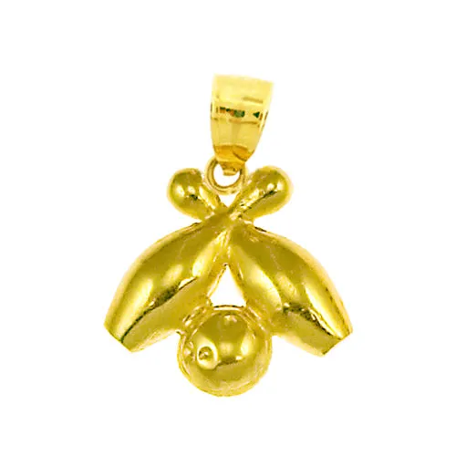 Goldia Charm Necklaces 14K Gold Bowling Charm