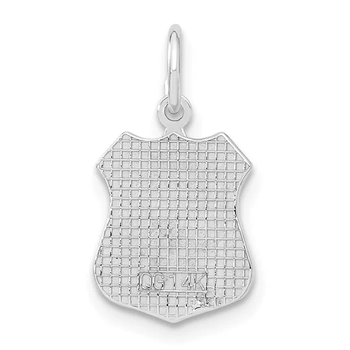 Goldia Charm Necklaces 14k White Gold Police Badge Charm