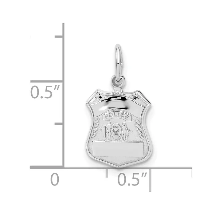 Goldia Charm Necklaces 14k White Gold Police Badge Charm
