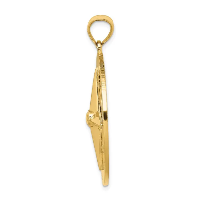 Goldia Charm Necklaces 14k Yellow Gold Nautical Compass Charm