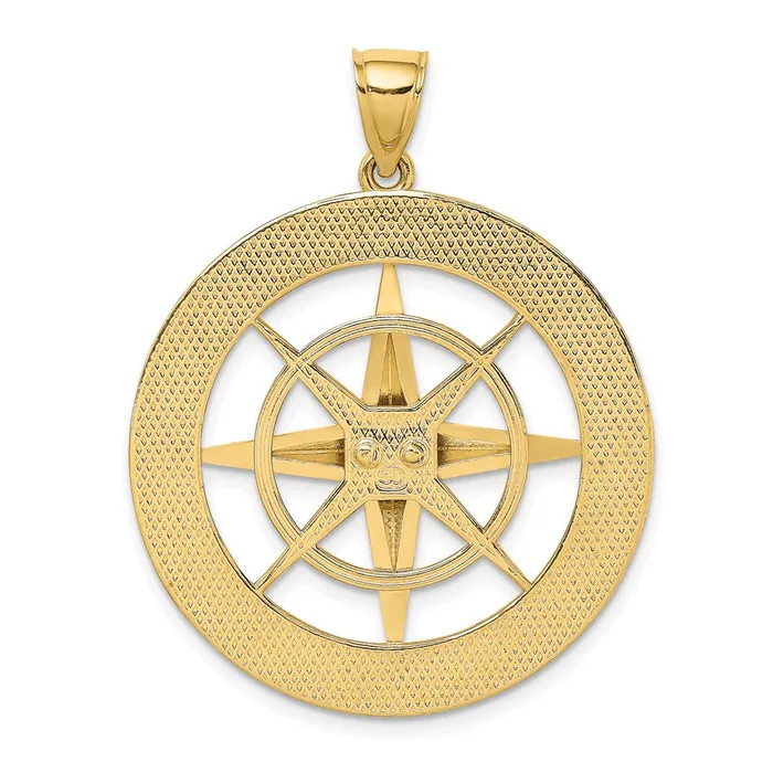 Goldia Charm Necklaces 14k Yellow Gold Nautical Compass Charm
