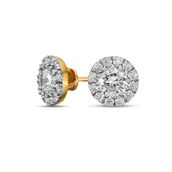 Goldia Earrings 088 CT TW Diamond Frame Stud Earrings in 10K Gold