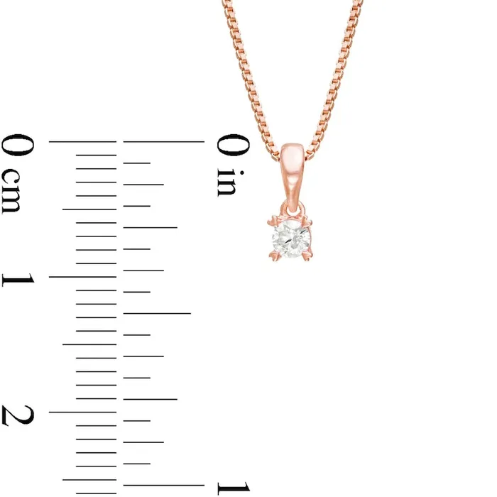 Goldia Necklaces 01 CT TW Natural Clarity Enhanced Solitaire with Heart Prongs Pendant in 10K Rose Gold Goldia Necklaces 01 CT TW Natural Clarity Enhanced Solitaire with Heart Prongs Pendant in 10K Rose Gold