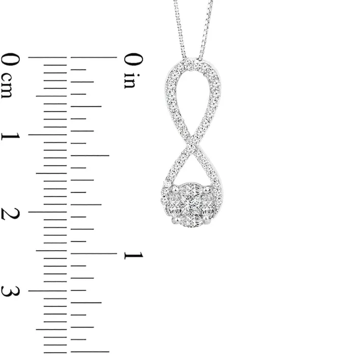 Goldia Necklaces 033 CT TW Composite Natural Diamond Frame Infinity Pendant in 10K White Gold Goldia Necklaces 033 CT TW Composite Natural Diamond Frame Infinity Pendant in 10K White Gold