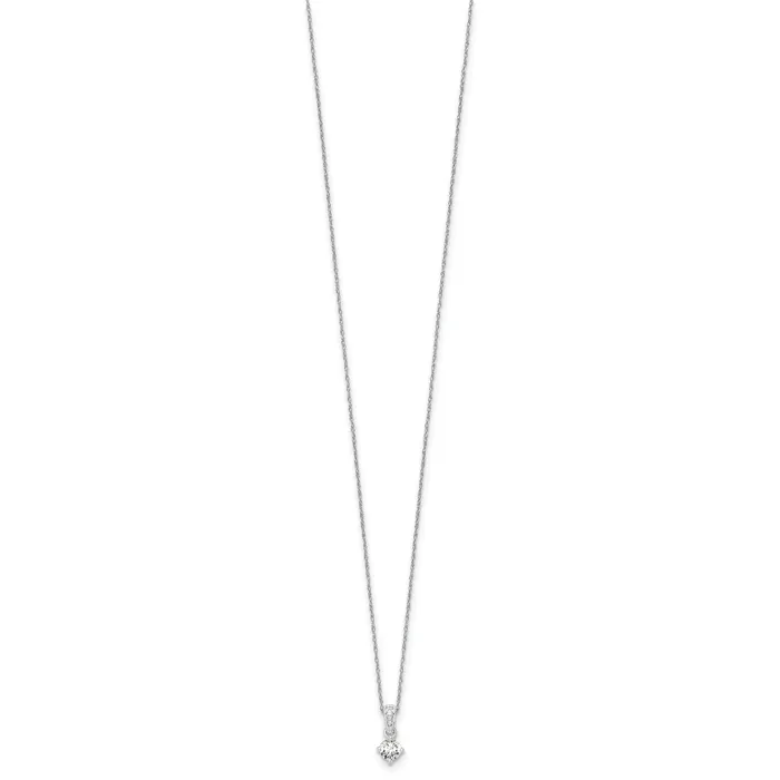 Goldia Necklaces 14k White Gold 13 Ct Lab Grown Diamond VSSI G 18 inch Pendant Necklace