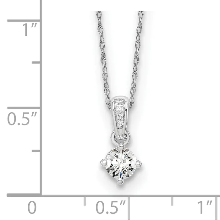 Goldia Necklaces 14k White Gold 13 Ct Lab Grown Diamond VSSI G 18 inch Pendant Necklace