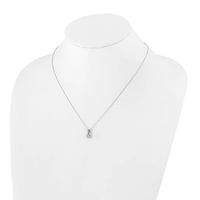 Goldia Necklaces 14k White Gold 13 Ct Lab Grown Diamond VSSI G 18 inch Pendant Necklace