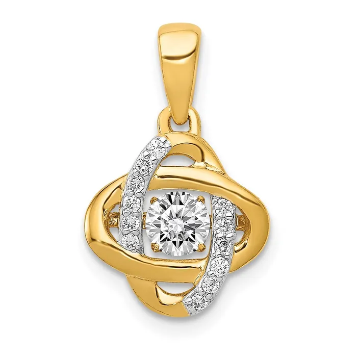 Goldia Necklaces 14K Yellow Gold 13ct Vibrant Moving Real Diamond Fancy Knot Pendant Goldia Necklaces 14K Yellow Gold 13ct Vibrant Moving Real Diamond Fancy Knot Pendant