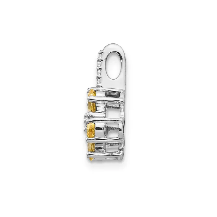 Goldia Necklaces Solid 14k White Gold Simulated CZ and 137 Citrine Flower Pendant Goldia Necklaces Solid 14k White Gold Simulated CZ and 137 Citrine Flower Pendant