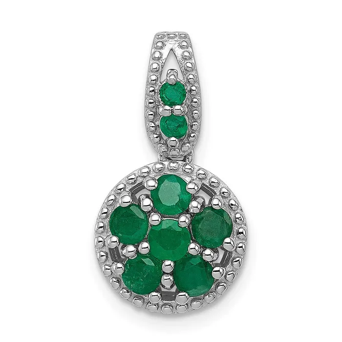 Goldia Necklaces Sterling Silver Rhodiumplated u0026 Emerald Circle Pendant Goldia Necklaces Sterling Silver Rhodiumplated u0026 Emerald Circle Pendant