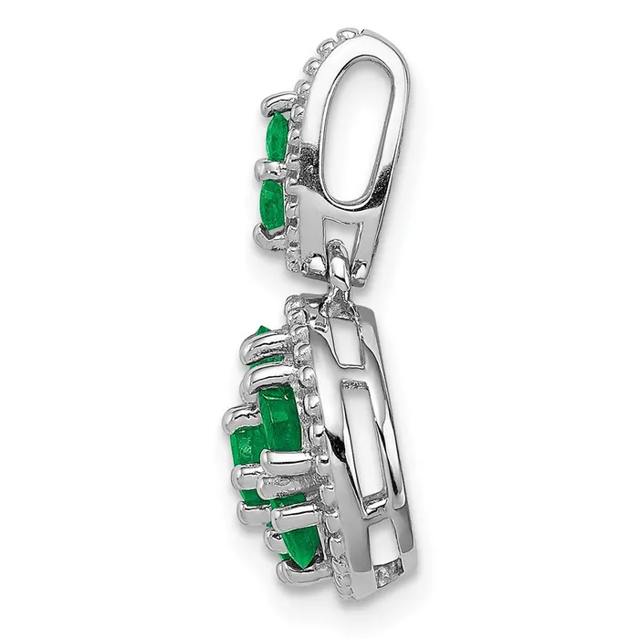 Goldia Necklaces Sterling Silver Rhodiumplated u0026 Emerald Circle Pendant