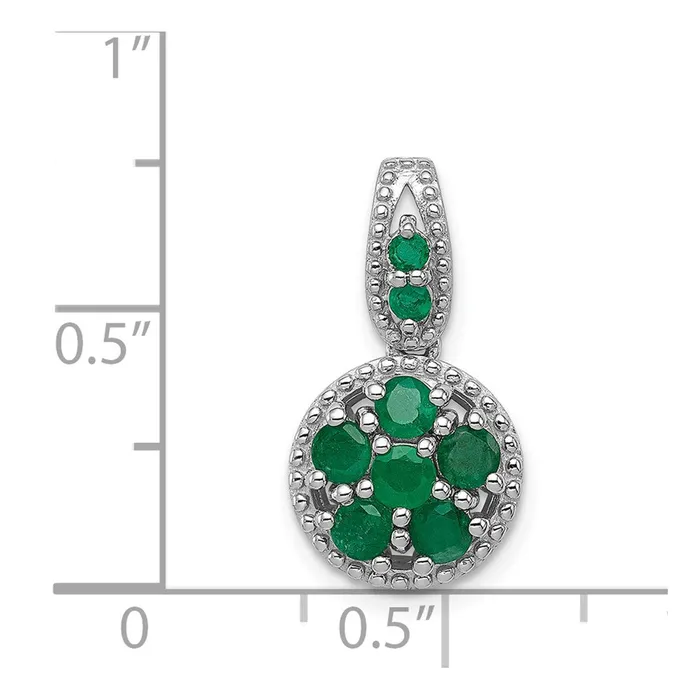 Goldia Necklaces Sterling Silver Rhodiumplated u0026 Emerald Circle Pendant