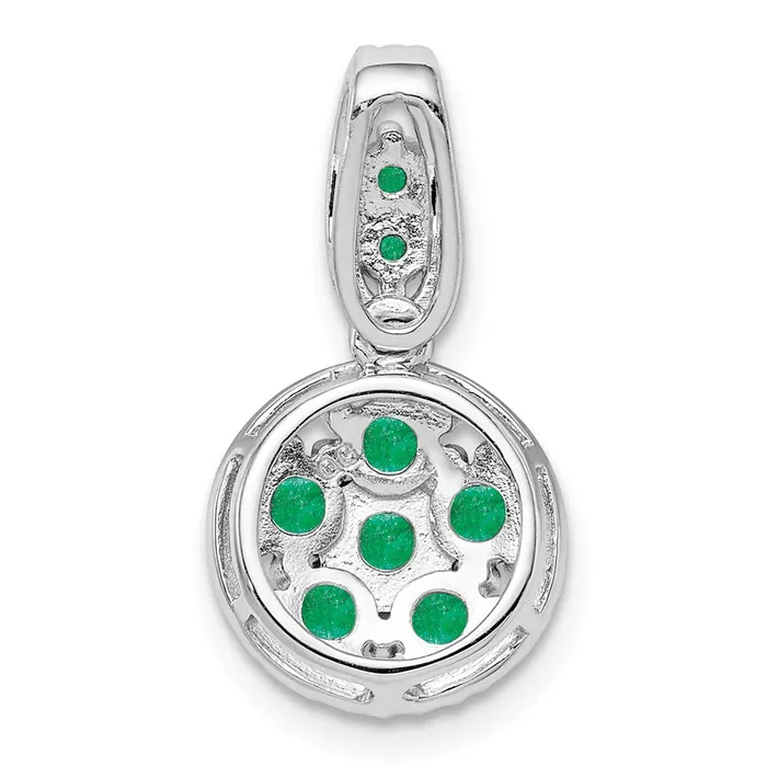 Goldia Necklaces Sterling Silver Rhodiumplated u0026 Emerald Circle Pendant