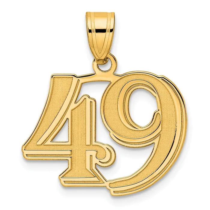 Goldia PreStyled Sets 14k Yellow Gold Polished Etched Number 49 Pendant
