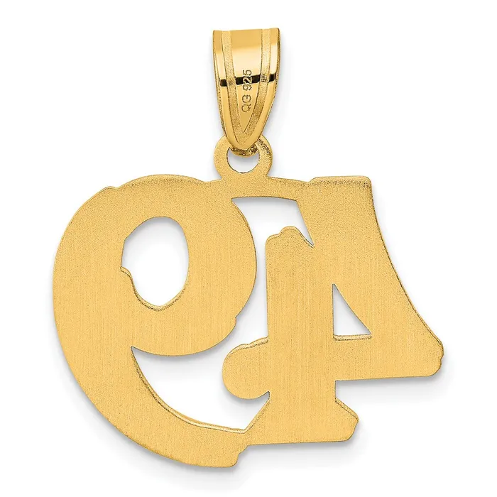 Goldia PreStyled Sets 14k Yellow Gold Polished Etched Number 49 Pendant