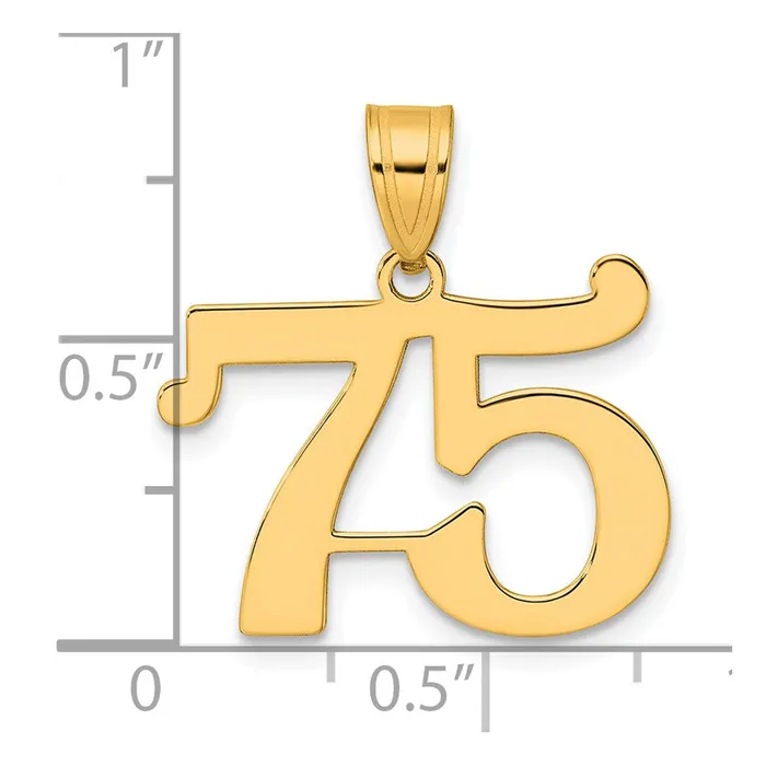 Goldia PreStyled Sets 14k Yellow Gold Polished Number 75 Pendant