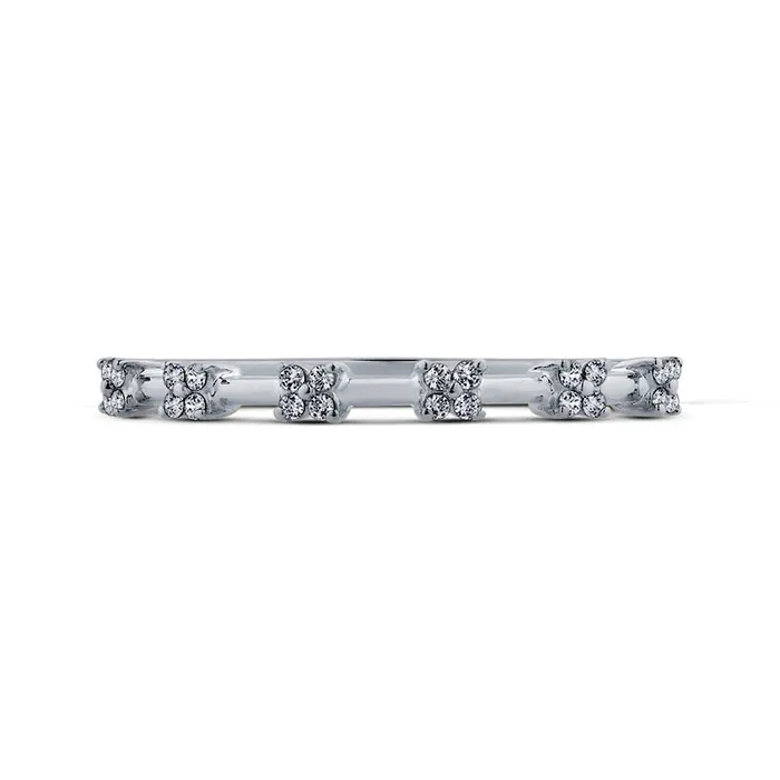 Goldia Rings 013 CT TW Quad Natural Diamond Band in Solid 10K White Gold Goldia Rings 013 CT TW Quad Natural Diamond Band in Solid 10K White Gold