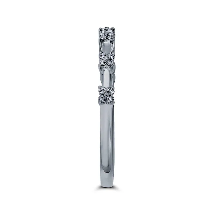 Goldia Rings 013 CT TW Quad Natural Diamond Band in Solid 10K White Gold Goldia Rings 013 CT TW Quad Natural Diamond Band in Solid 10K White Gold