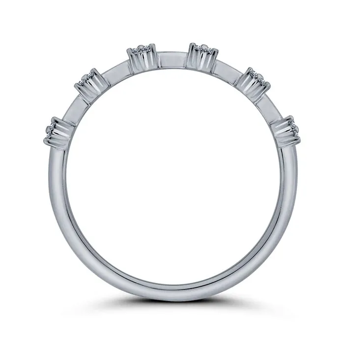 Goldia Rings 013 CT TW Quad Natural Diamond Band in Solid 10K White Gold Goldia Rings 013 CT TW Quad Natural Diamond Band in Solid 10K White Gold